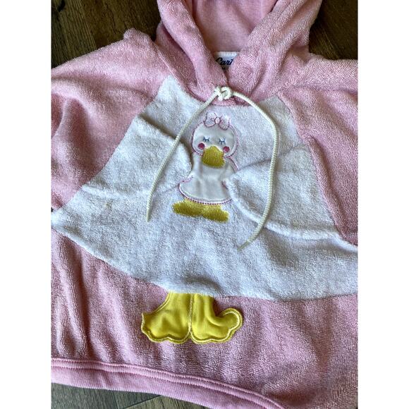 Vintage Carters Pink Girl Duck Terry Cloth Hooded Top 24 mo - Picture 2 of 9